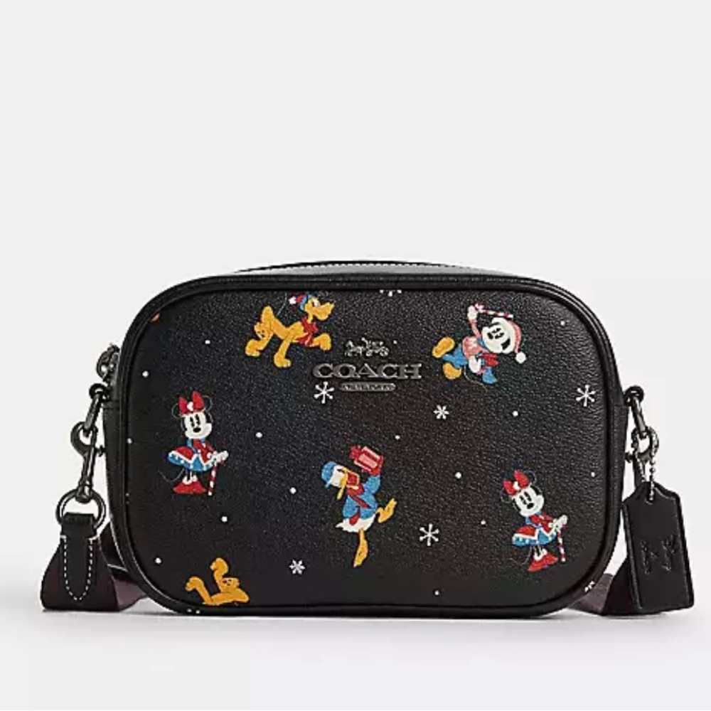 New Disney X Coach Mini Jamie Camera Bag With Holiday Print - Picture 3 of 4